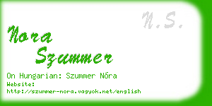 nora szummer business card